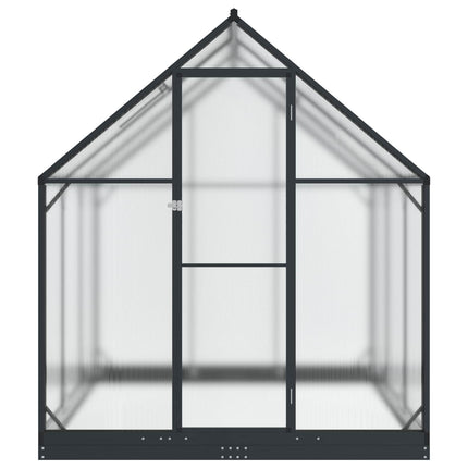 Trädgård Växthus med dörr Antracit 183,5 x 183,5 x 207 cm