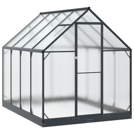 Trädgård Växthus med dörr Antracit 183,5 x 243,5 x 207 cm