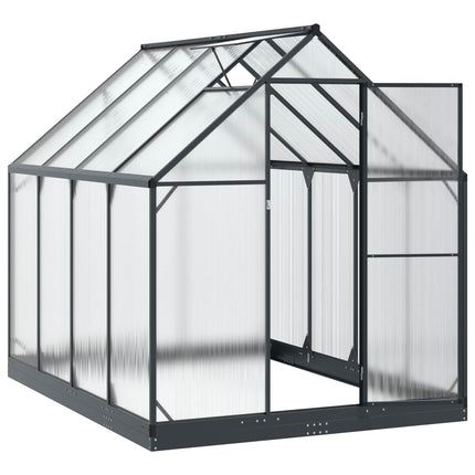 Trädgård Växthus med dörr Antracit 183,5 x 243,5 x 207 cm