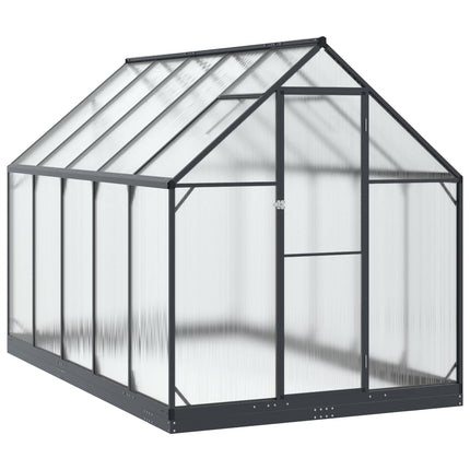 Trädgård Växthus med dörr Antracit 183,5 x 303,5 x 207 cm