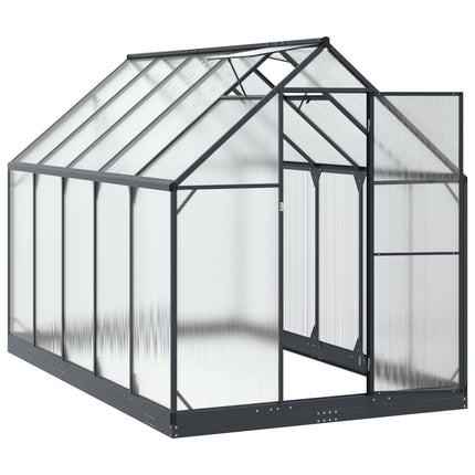 Trädgård Växthus med dörr Antracit 183,5 x 303,5 x 207 cm