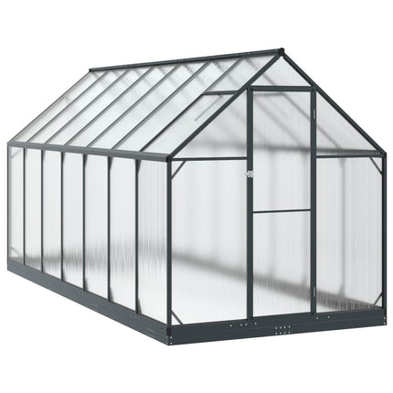 Trädgård Växthus med dörr Antracit 183,5 x 423,5 x 207 cm