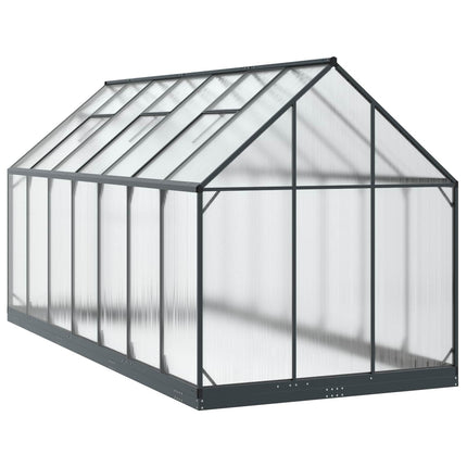 Trädgård Växthus med dörr Antracit 183,5 x 423,5 x 207 cm