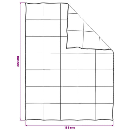 Täckeset 2 st 155 x 200 cm Sommar 850 gsm 100% Naturlig Kapok
