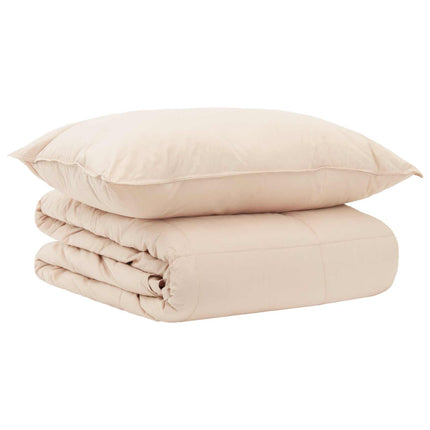 Täckeset 2 st 155 x 200 cm Alla årstider Kapokfiber Beige
