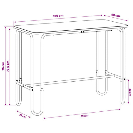Matbord 100 x 50 x 75 cm Konstruerat trä Gammalt trä