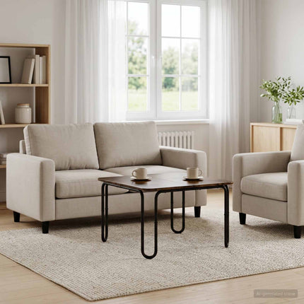 Kaffeebord Rökt ek 100 x 100 x 45 cm Konstruerat trä
