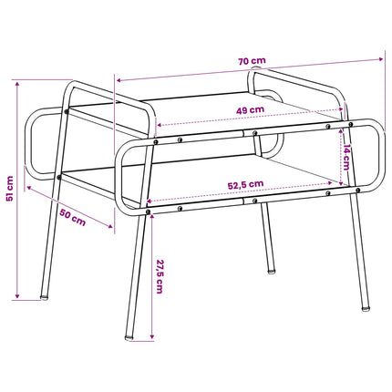 Kaffeebord Gammalt trä 70 x 50 x 51 cm Konstruerat trä