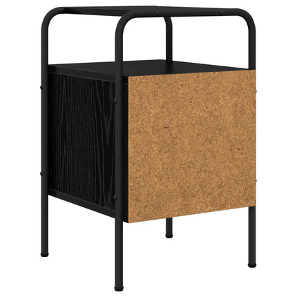 Nattduksbord 2 st Svart ek 35 x 36,5 x 56 cm Konstruerat trä