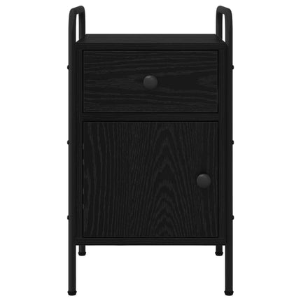 Nattduksbord 2 st Svart ek 35 x 36,5 x 61 cm Konstruerat trä