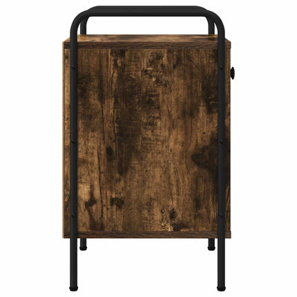 Nattduksbord 2 st Rökt ek 35 x 36,5 x 61 cm Konstruerat trä