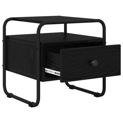 Nattduksbord 2 st Svart ek 40 x 39,5 x 40 cm Konstruerat trä