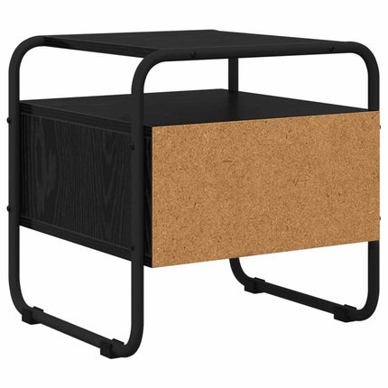 Nattduksbord 2 st Svart ek 40 x 39,5 x 40 cm Konstruerat trä