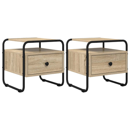 Nattduksbord 2 st Sonoma-ek 40 x 39,5 x 40 cm Konstruerat trä