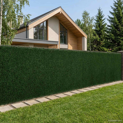 Konstgjord stängsel Mörkgrön 1 x 6 m PVC och stål