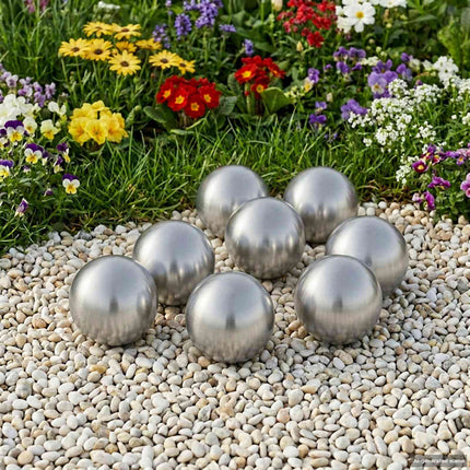 Borstad Boll 8 pcs Ø 5 cm Silver Rostfritt stål 201