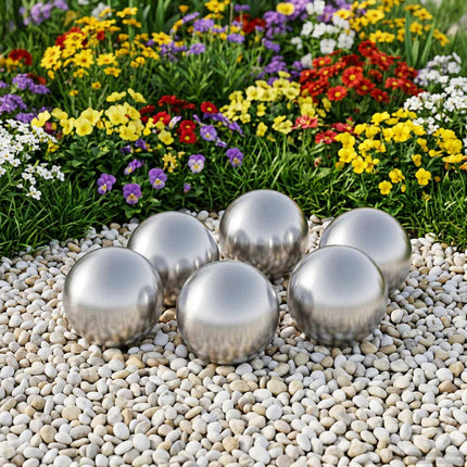 Borstad Boll 6 pcs Ø 7,5 cm Silver Rostfritt stål 201