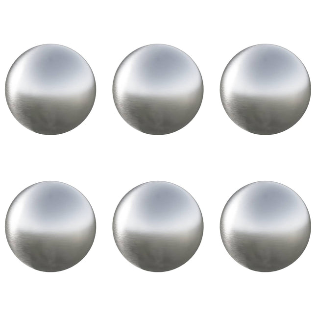 Borstad Boll 6 st Ø 7,5 cm Silver Rostfritt stål 201