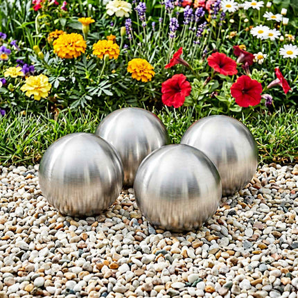 Borstad Boll 4 pcs Ø 10 cm Silver Rostfritt stål 201