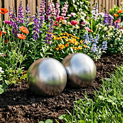 Borstad Boll 2 pcs Ø 15 cm Silver Rostfritt stål 201