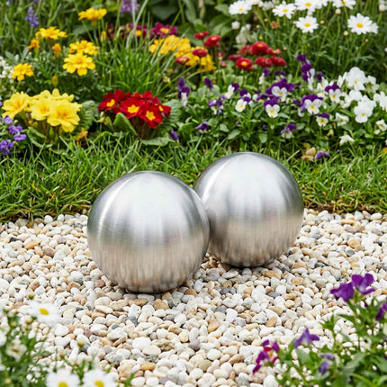 Borstad Boll 2 pcs Ø 15 cm Silver Rostfritt stål 201