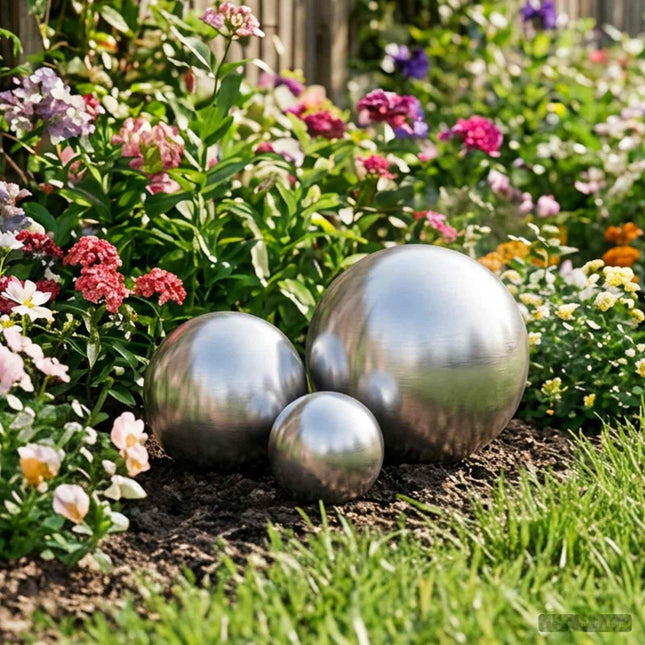Borstad Boll 3 st Ø 20 cm Silver Rostfritt stål 201