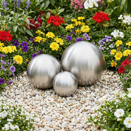 Borstad Boll 3 pcs Ø 20 cm Silver Rostfritt stål 201