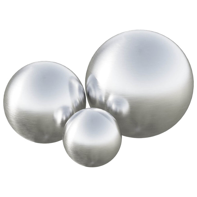 Borstad Boll 3 st Ø 20 cm Silver Rostfritt stål 201