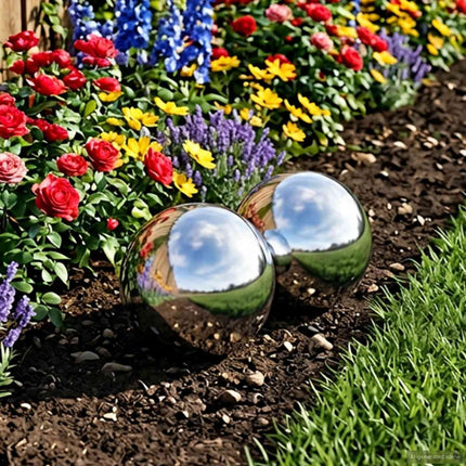 Spegelboll 2 pcs Ø 15 cm Silver Rostfritt stål 201