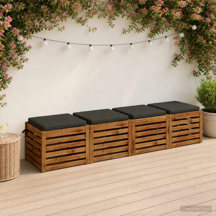 Sittkuddar SOEST 4 st 100% Polyester Antracit 45 x 45 x 5 cm