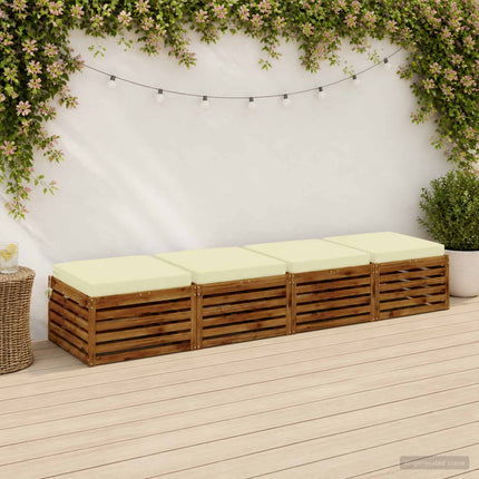 Sittkuddar SOEST 4 st 100% Polyester Gräddvit 80 x 80 x 7 cm