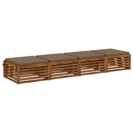 Sittkuddar SOEST 4 st 100% Polyester Taupe 80 x 80 x 5 cm