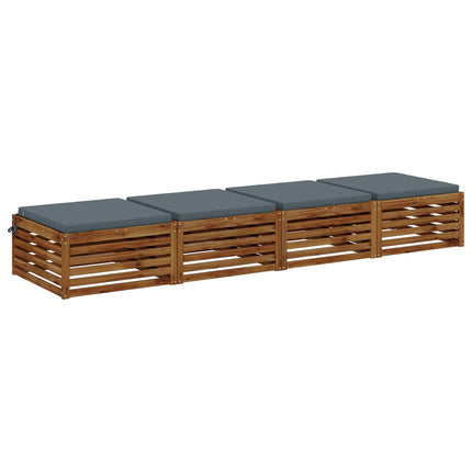 Sittkuddar SOEST 4 st 100% Polyester Blå 80 x 80 x 5 cm