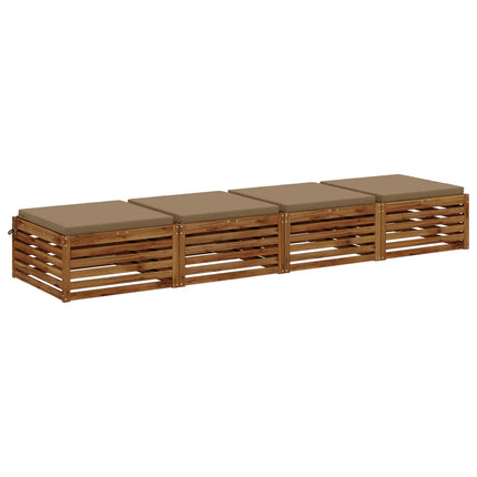 Sittkuddar SOEST 4 st 100% Polyester Taupe 80 x 80 x 5 cm