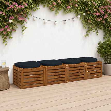4-delade Sittdynor 4 st 100% Polyester Mörkblå 45 x 45 x 5 cm