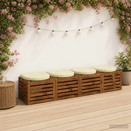 4-delade Sittdynor 4 st 100% Polyester Gräddvit 45 x 45 x 5 cm