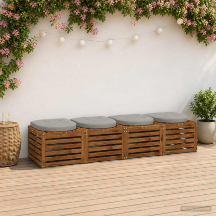 4-delade Sittdynor 4 st 100% Polyester Grå 45 x 45 x 5 cm