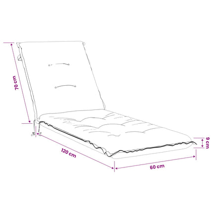Solstol Kudde GEMERT 100% Polyester Svart 190 x 60 x 9 cm
