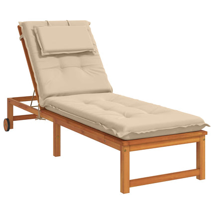 Solstol Kudde GEMERT 100% Polyester Gräddvit 190 x 60 x 9 cm