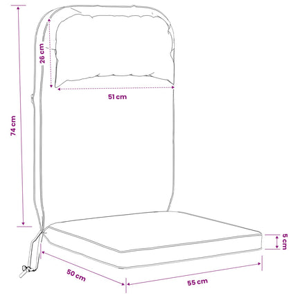 Dyna till adirondackstol 100% Polyester Turkos 124 x 55 x 5 cm