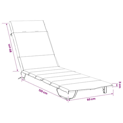 Solstol Kudde GEMERT 100% Polyester Grå 200 x 60 x 3 cm