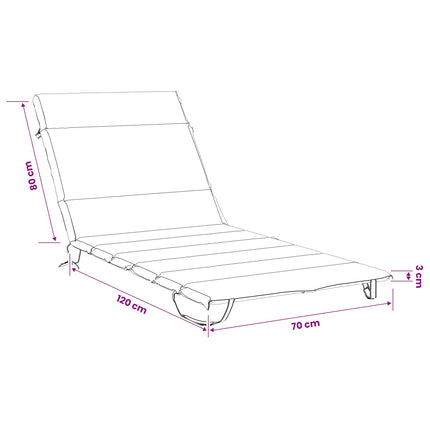 Solstol Kudde GEMERT 100% Polyester Grå 200 x 70 x 3 cm