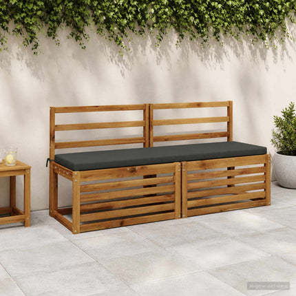 Bänk Kuddar SOEST 2 st 100% Polyester Antracit 150 x 40 x 5 cm