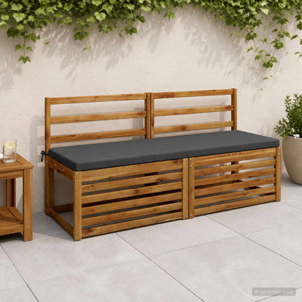 Bänk Kuddar SOEST 2 st 100% Polyester Antracit 140 x 50 x 5 cm