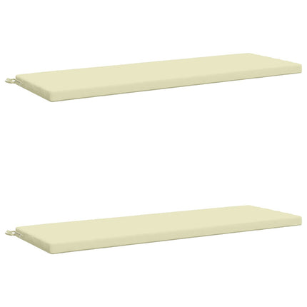 Bänk Kuddar SOEST 2 st 100% Polyester Gräddvit 140 x 50 x 5 cm