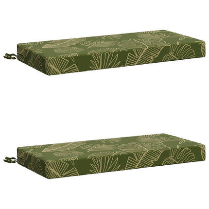 Bänk Kuddar SOEST 2 st 100% Polyester Bladdesign 60 x 40 x 8 cm