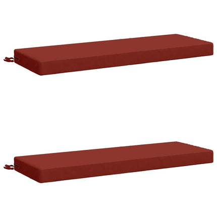 Bänk Kuddar SOEST 2 st 100% Polyester Röd 100 x 40 x 8 cm
