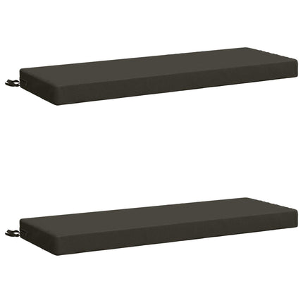 Bänk Kuddar SOEST 2 st 100% Polyester Antracit 100 x 40 x 8 cm