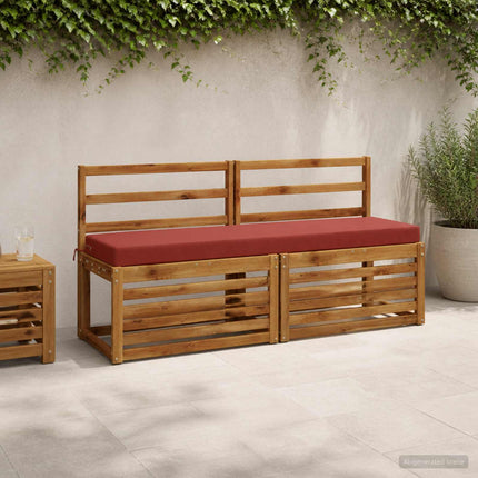 Bänk Kuddar SOEST 2 st 100% Polyester Röd 150 x 40 x 8 cm
