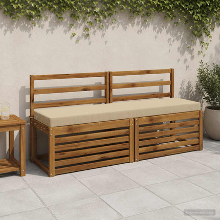 Bänk Kuddar SOEST 2 st 100% Polyester Beige 160 x 40 x 8 cm